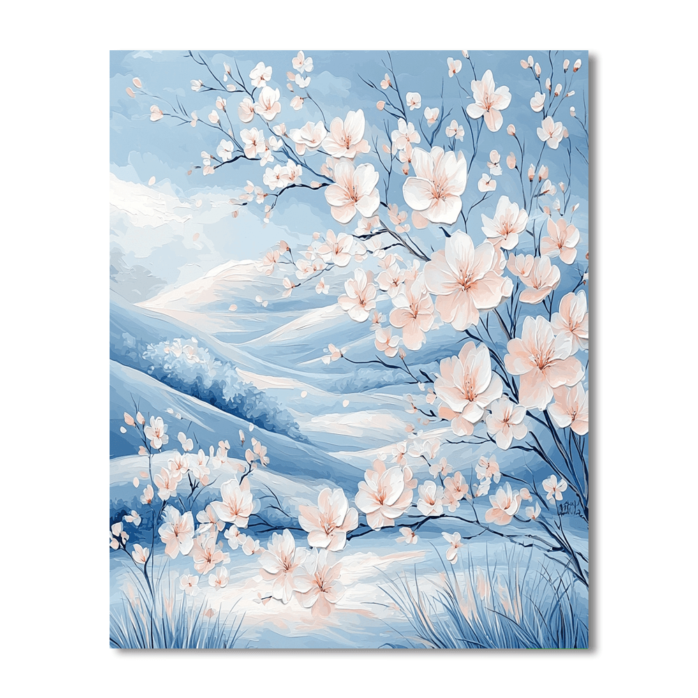 Katsushika Hokusai Inspired Under The Cherry Blossoms  Numbered Painting Kits