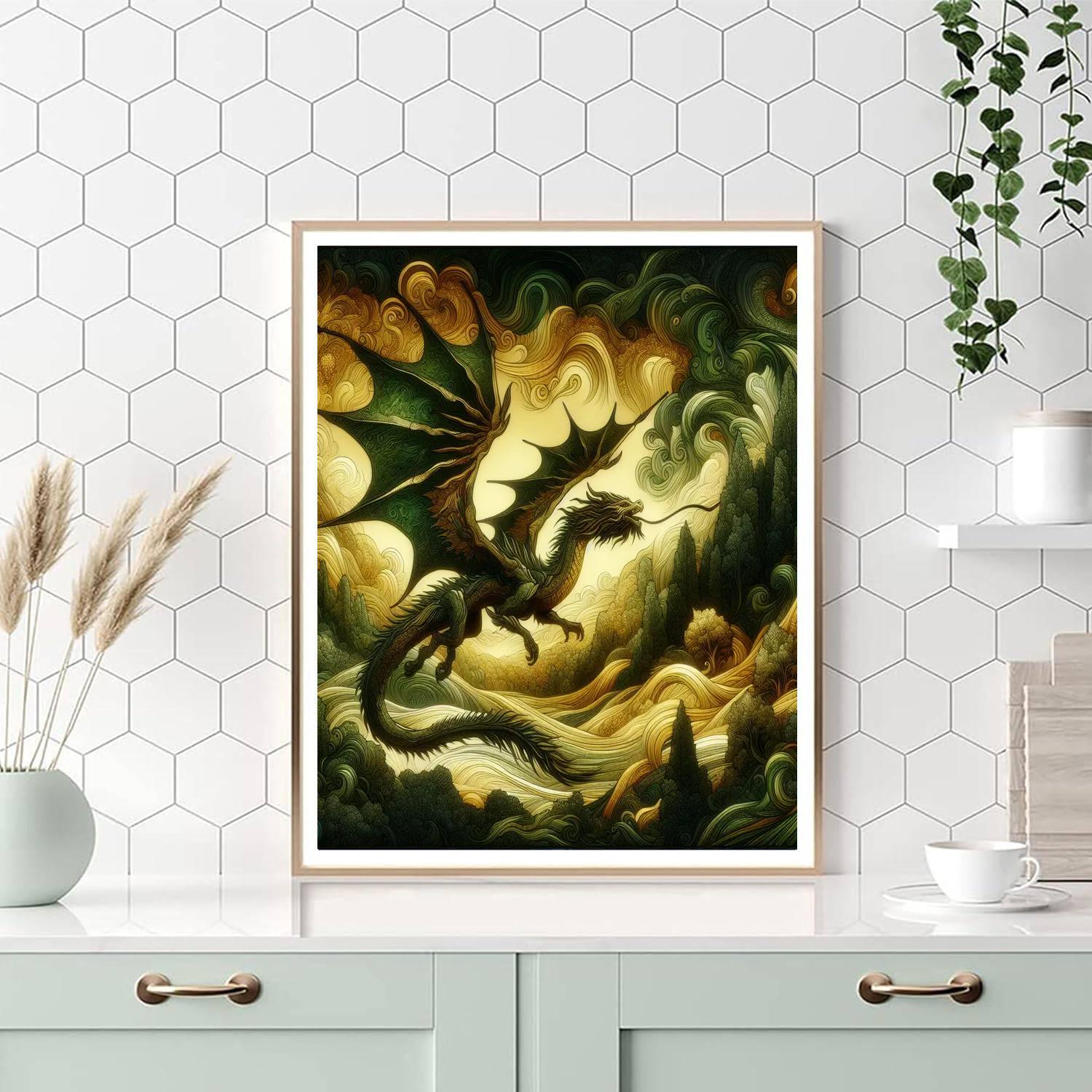 Mystical Dragon Kingdom Paint By Numbers Art