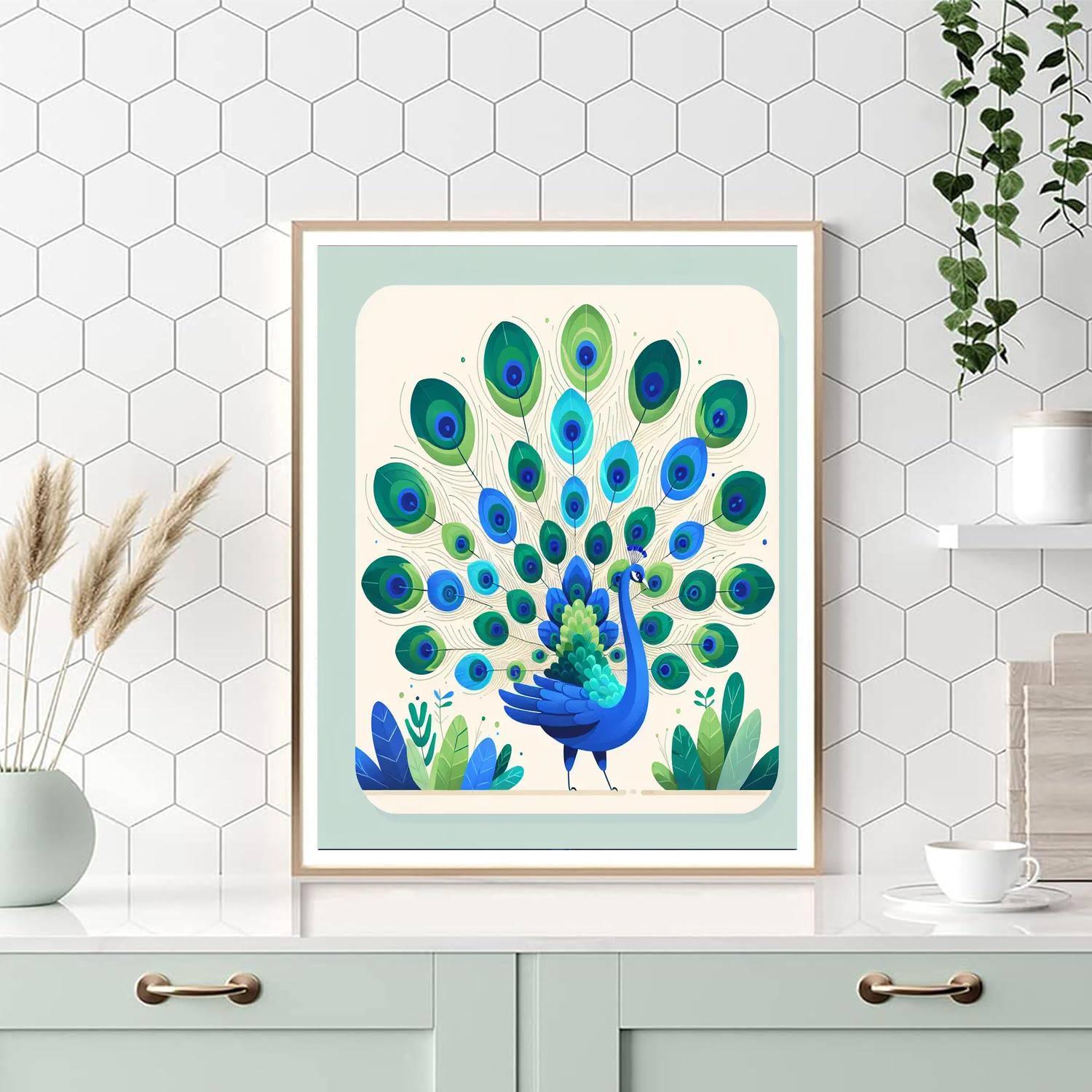 Prancing Peacock Numbered Painting Kits