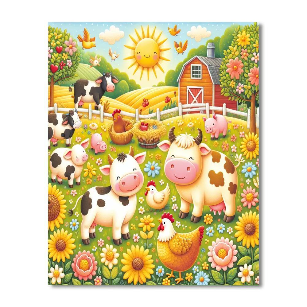 Frolicsome Farm Friends Numbered Painting Kits