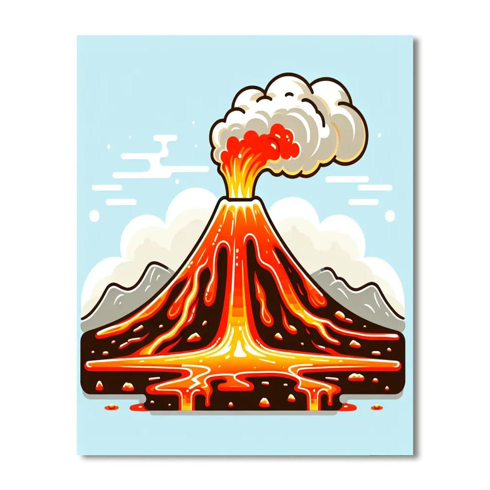 Roaring Volcano Number Painting
