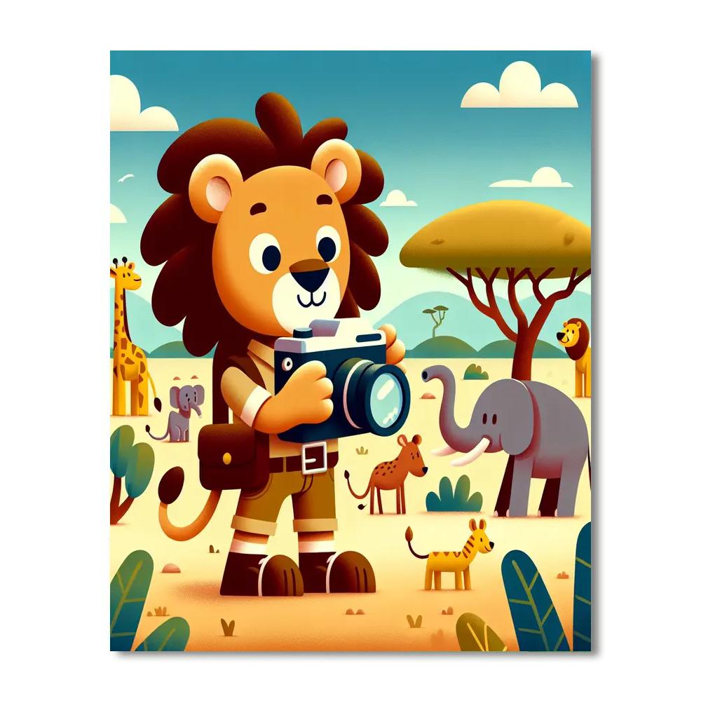 Adventure Photographer Lion Number Painting