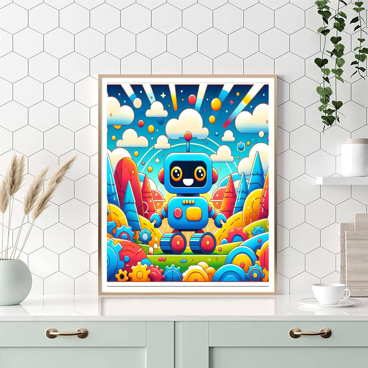 Adventurous Little Robot Paint By Numbers Art