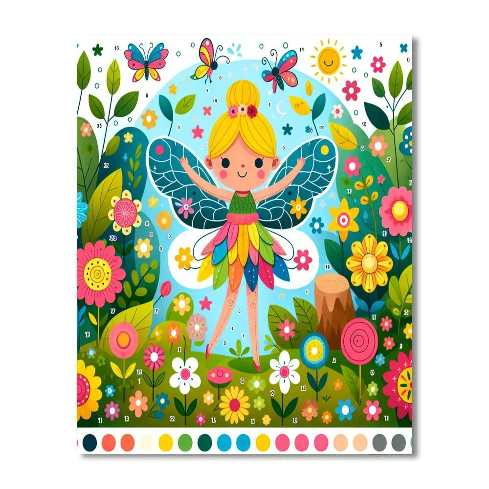 Friendly Fairies In The Garden Paint By Numbers Art