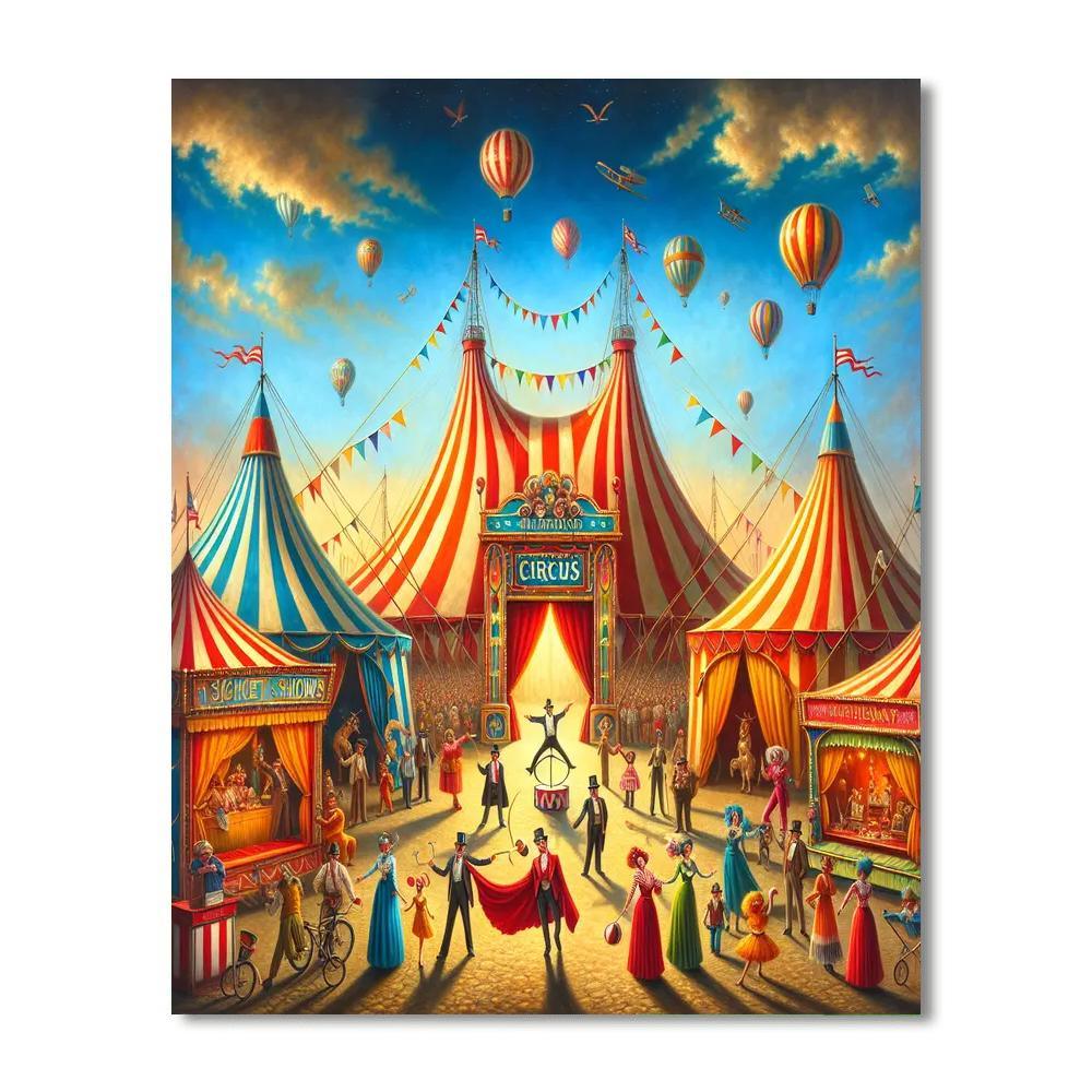 Nostalgic Vintage Circus Painting By Numbers Kit
