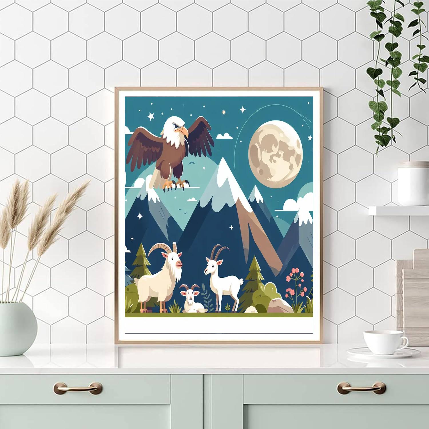 Majestic Mountain Moonscape Numbered Painting Kits