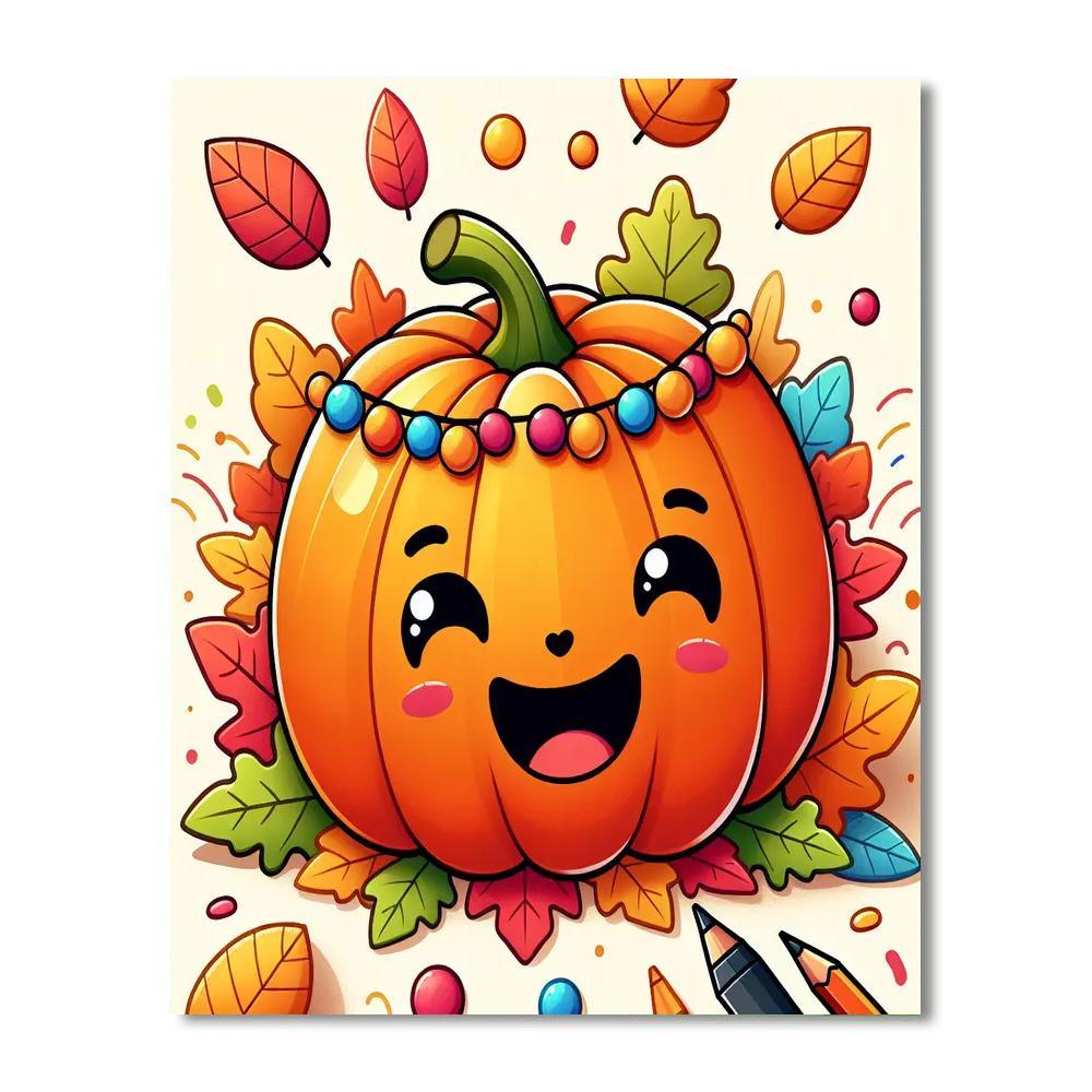 Silly Pumpkin Pal DIY Paint By Numbers