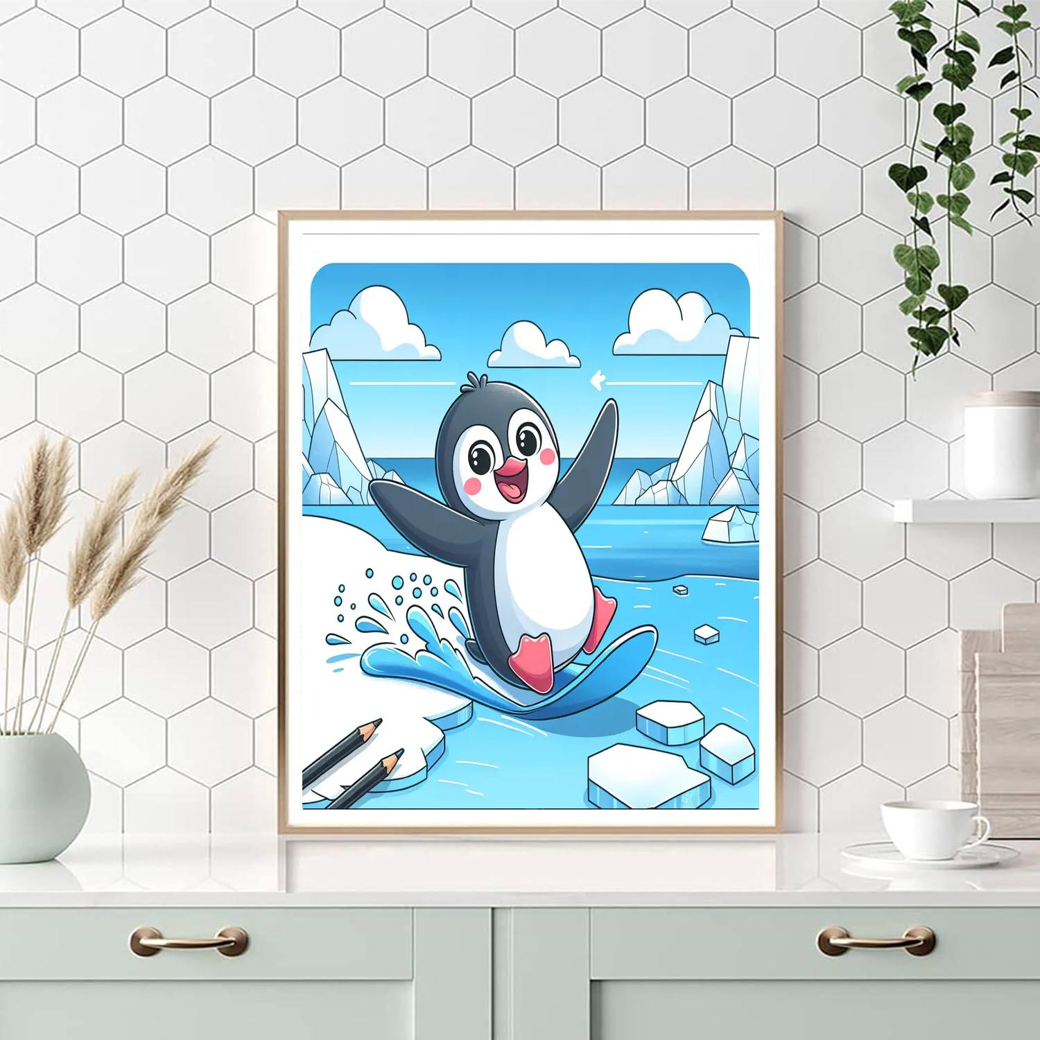 Purring Penguin Paint By Color