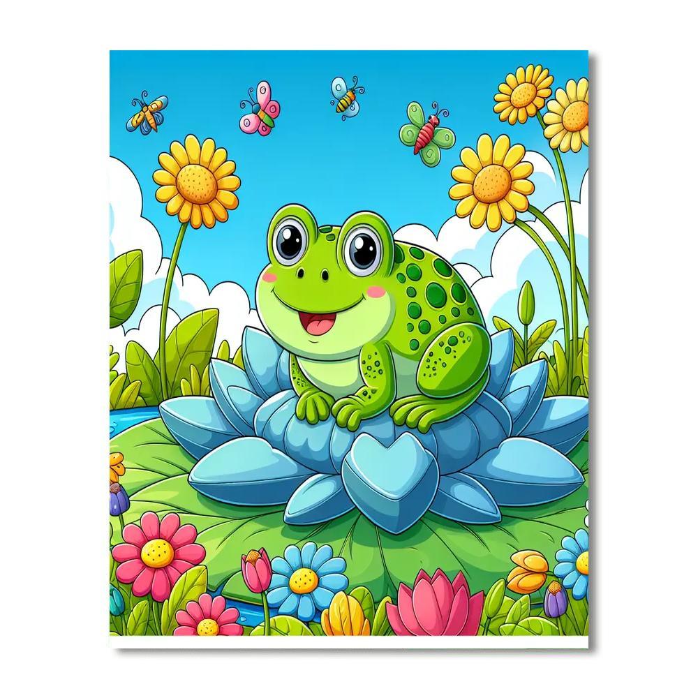 Cheerful Garden Toad Paint By Number