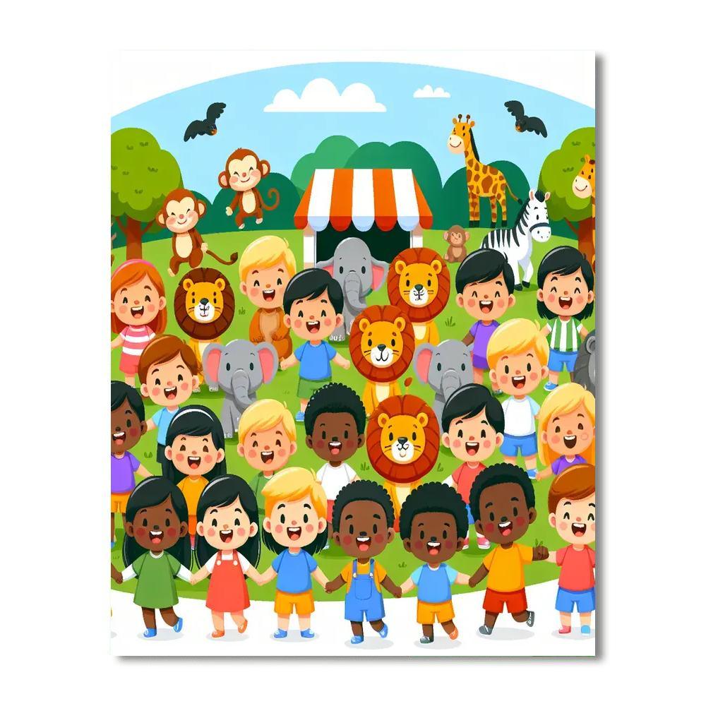 Animal Adventure Day Painting Number Kit