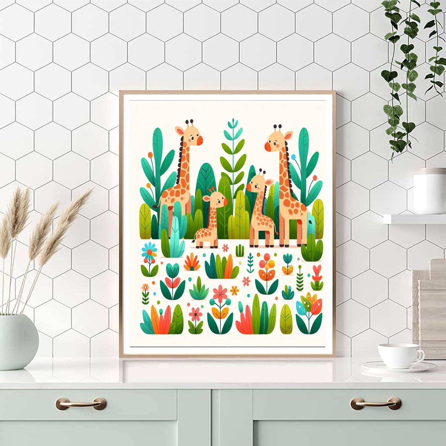 Giraffe's Garden Adventure Paint By Numbers