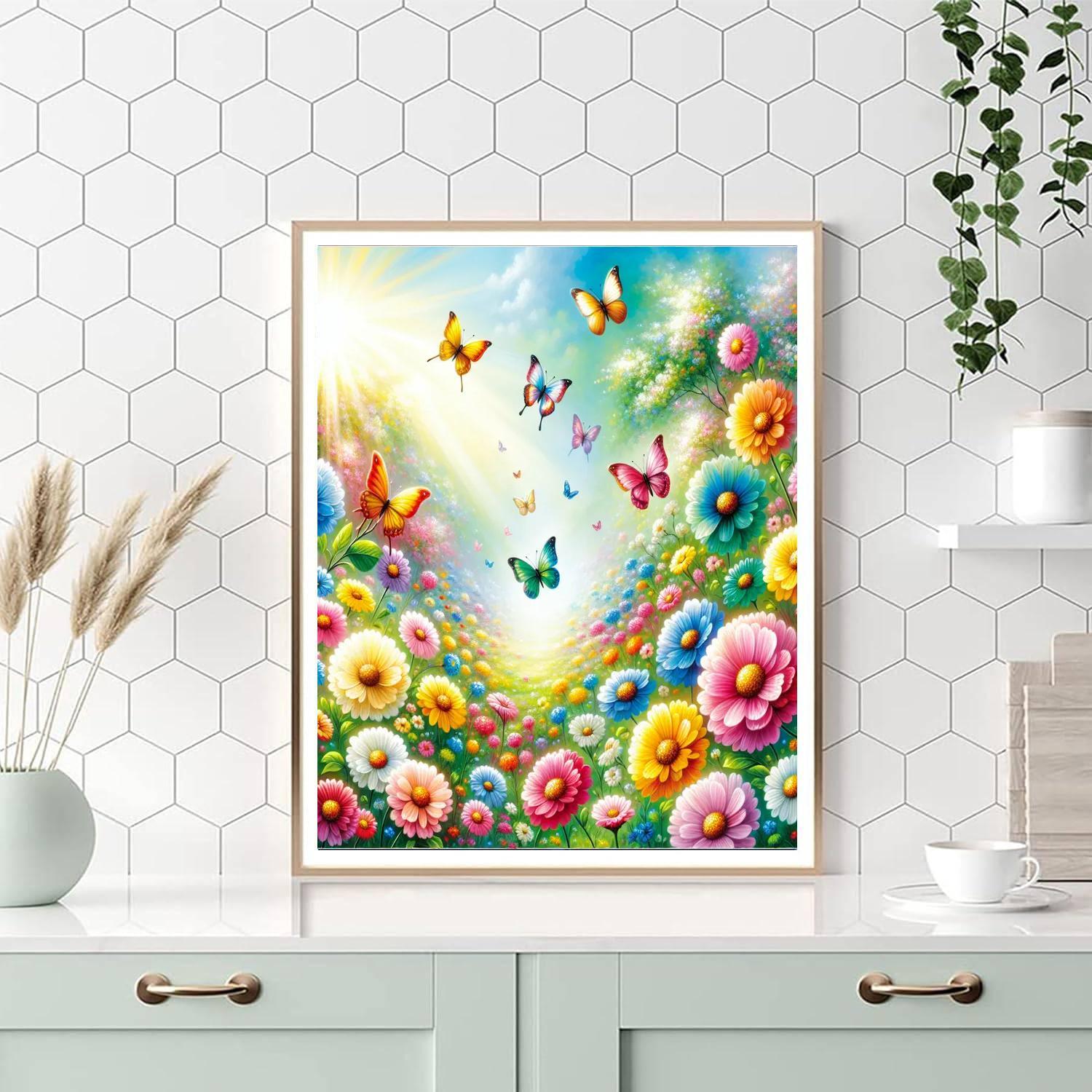 Bright Spring Meadow Painting Number Kit