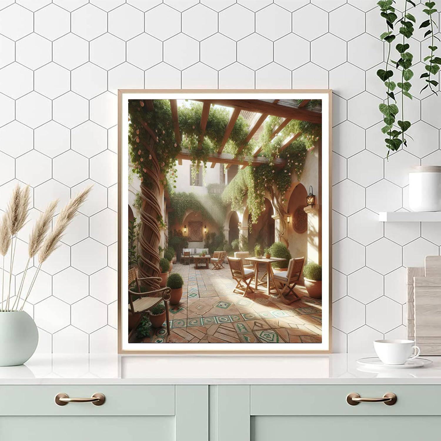 Mediterranean Courtyard Delight Numbered Painting Kits