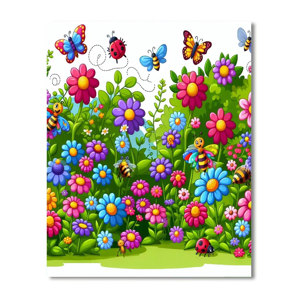 Nature's Colorful Garden Paint By Numbers Art