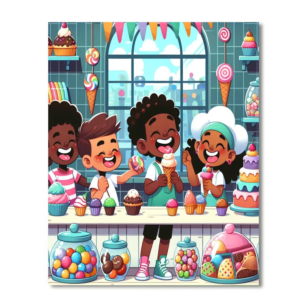 Delightful Dessert Shop Number Painting