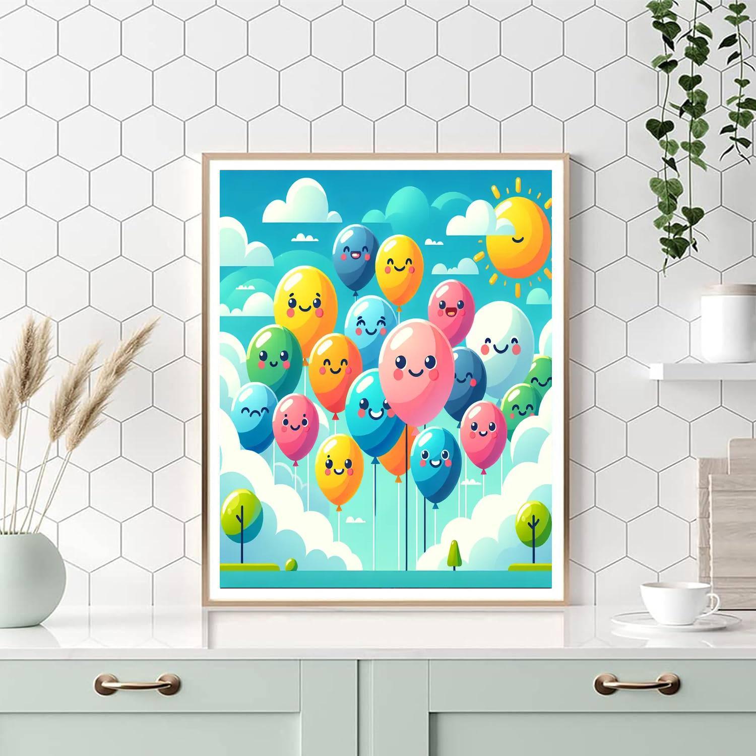Bouncing Balloon Friends Number Painting