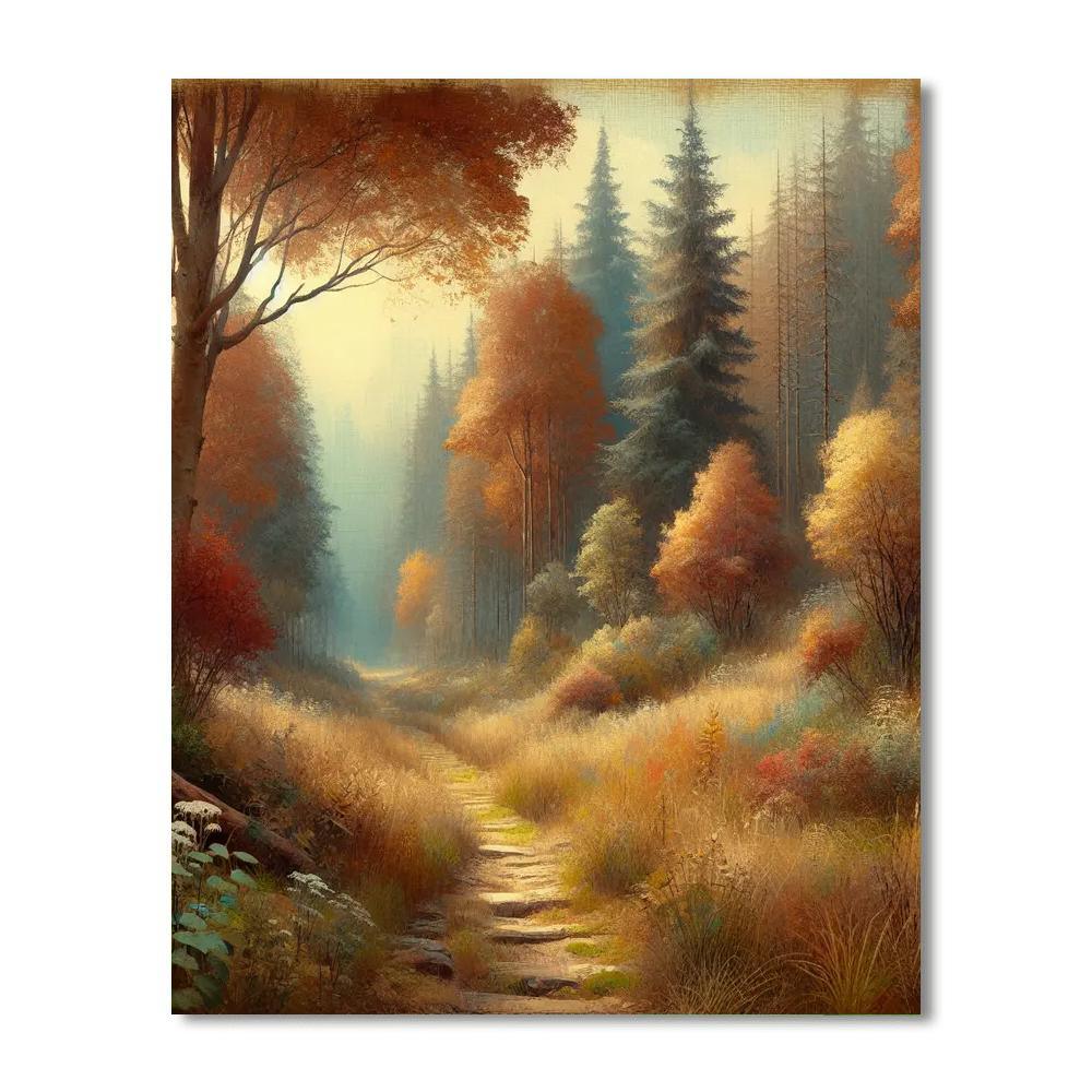 Rustic Woodland Trail Paint By Numbers Art