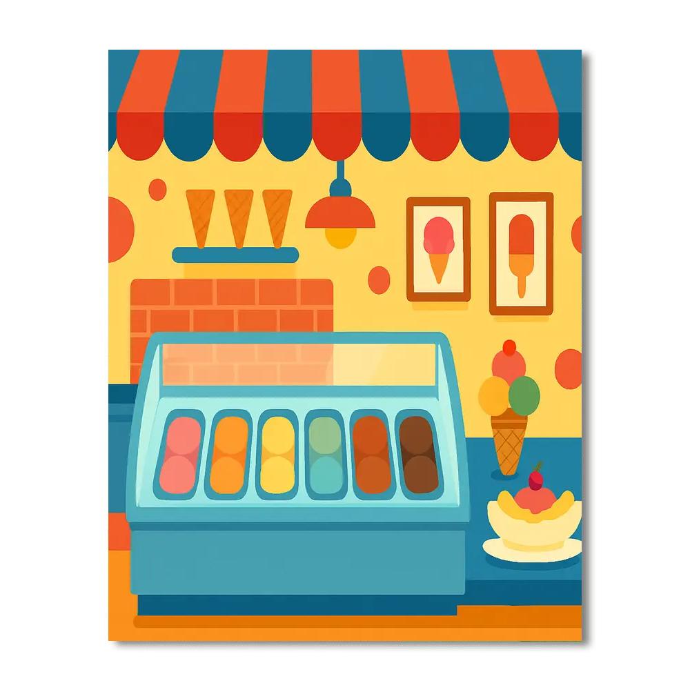 Imaginative Ice Cream Parlor DIY Paint By Numbers
