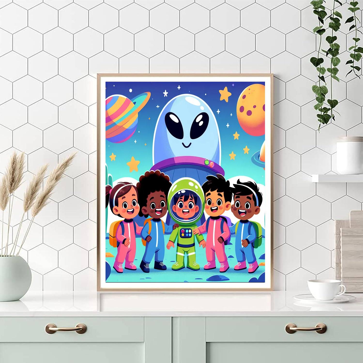 Fantasy Space Expedition Number Painting