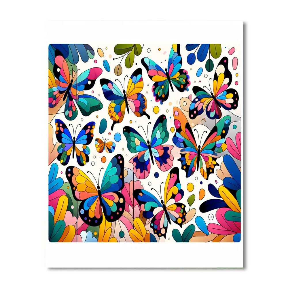 Colorful Butterfly Kaleidoscope Paint By Color