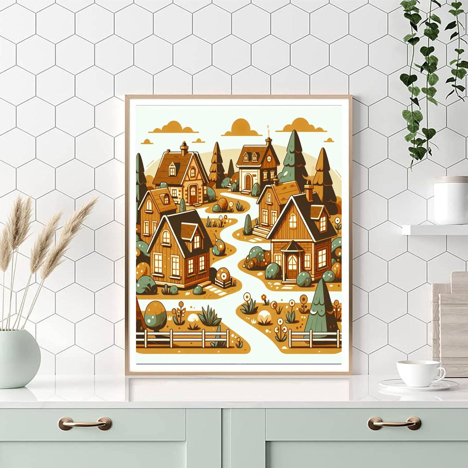 Cozy Cottages Paint By Numbers Art