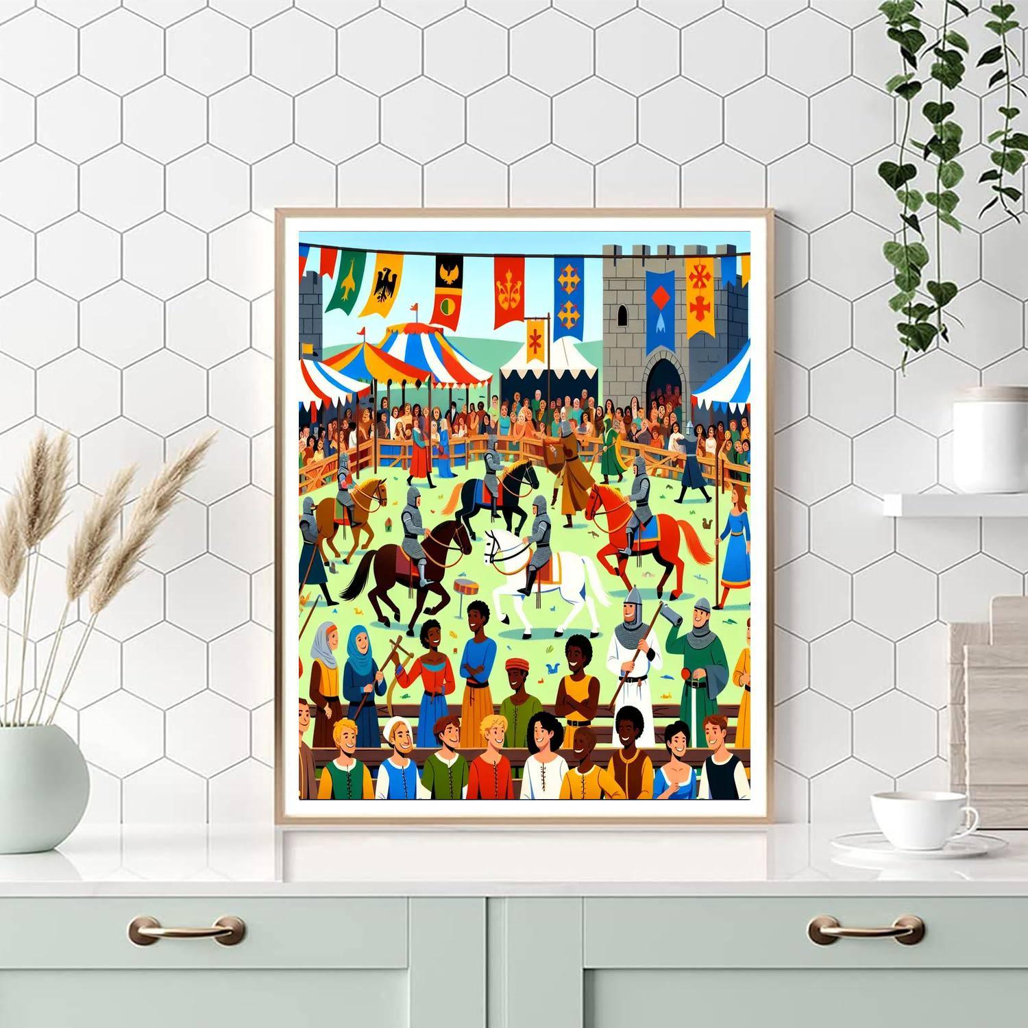 Medieval Festival Celebration Painting Number Kit