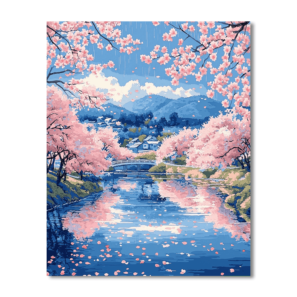 Utagawa Hiroshige Inspired Japanese Blossom Reverie  Painting By Numbers Kit