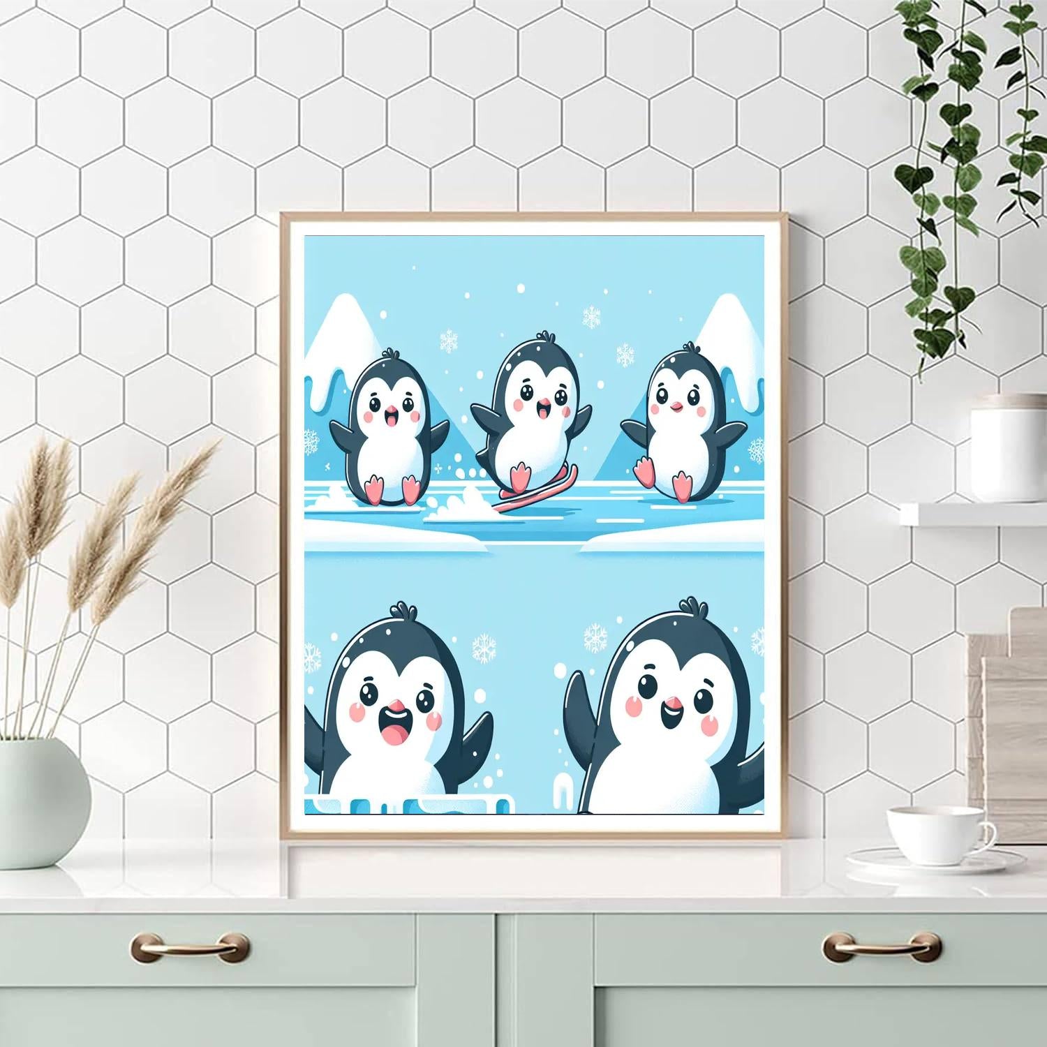 Penguin Ice Playground Painting By Numbers Kit
