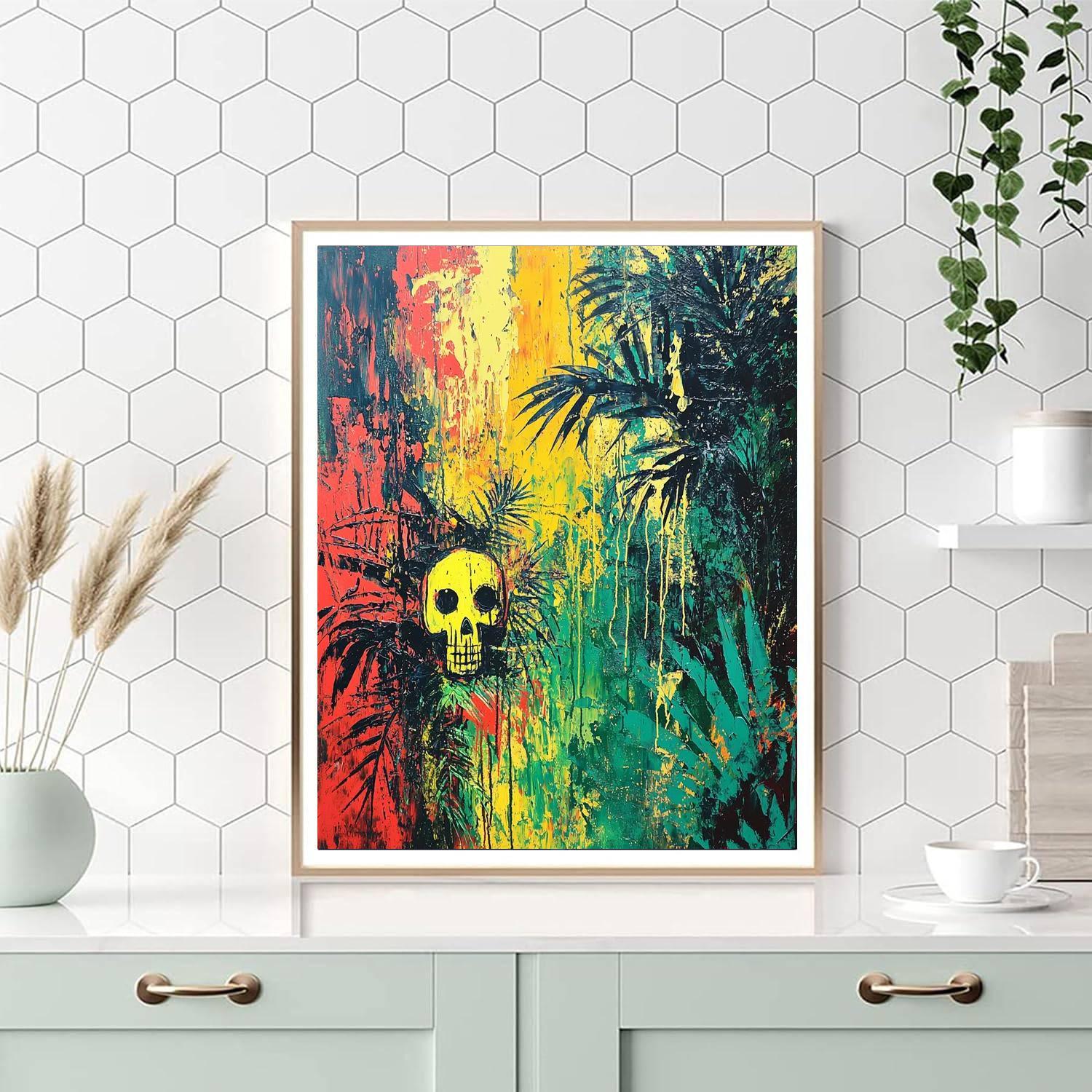 Jean-Michel Basquiat Inspired Whimsical Jungle Symphony  Painting By Numbers Kit