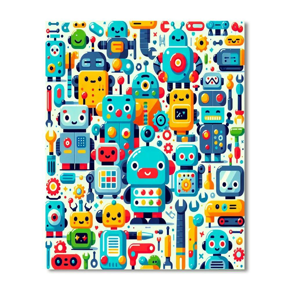 Happy Robot Workshop DIY Paint By Numbers