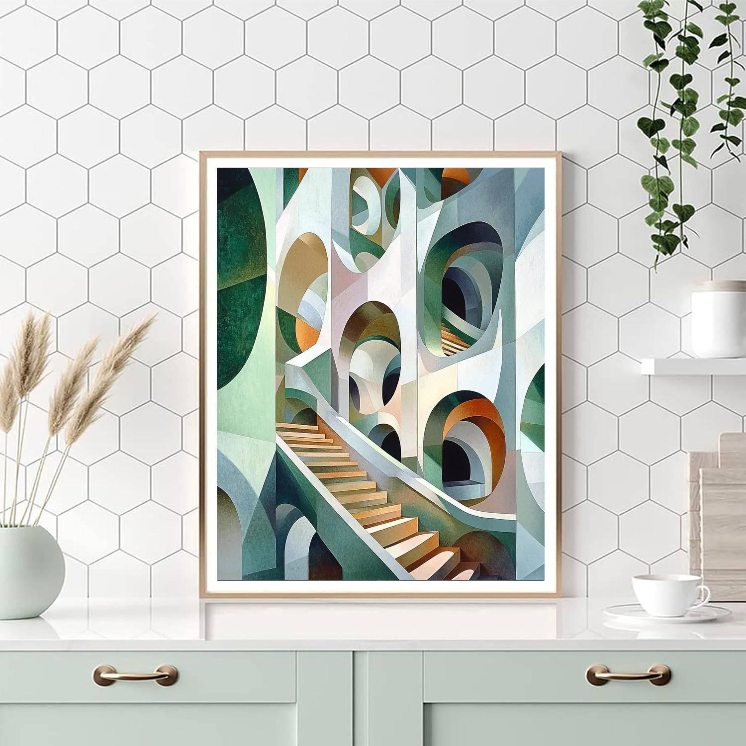 M.C. Escher Inspired Nature Of Math  Number Painting