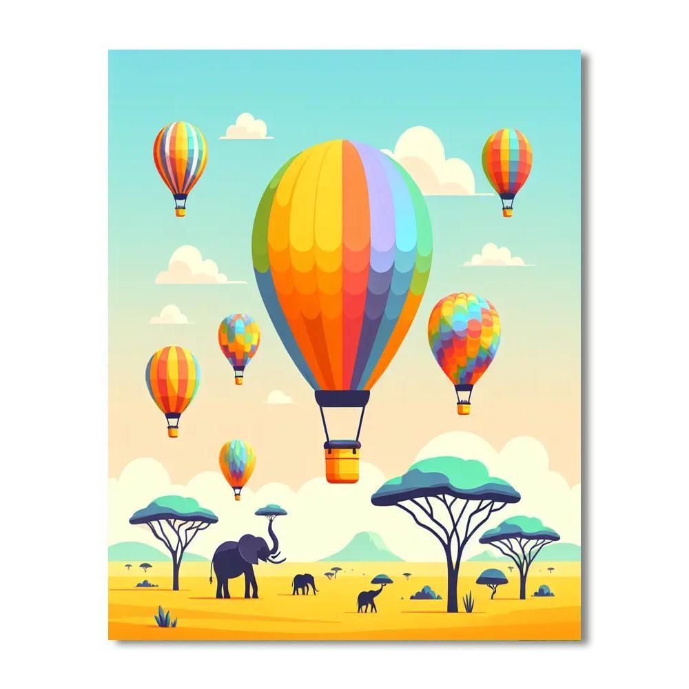 Balloon Safari Paint By Numbers Art