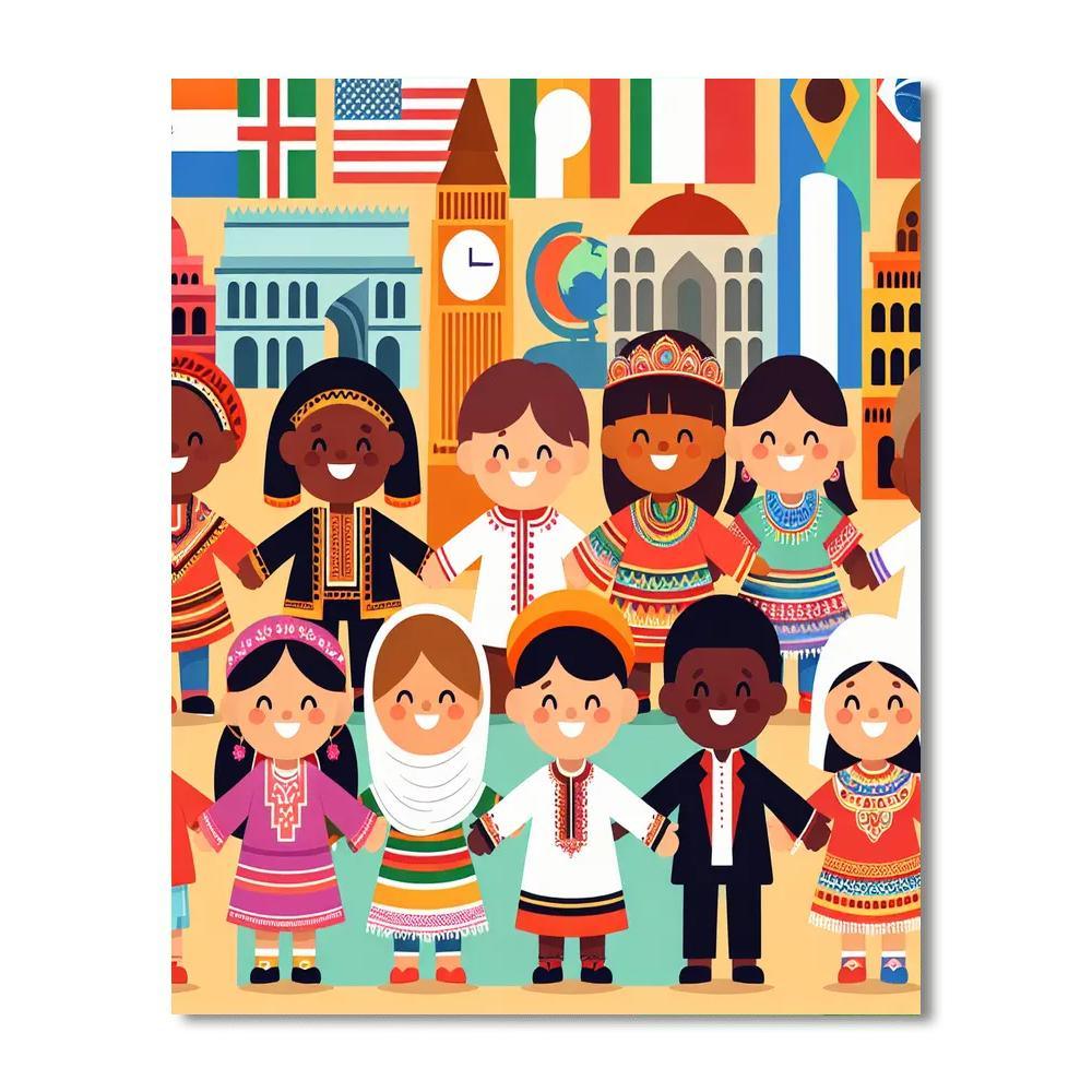 Colorful Around The World Painting By Numbers Kit