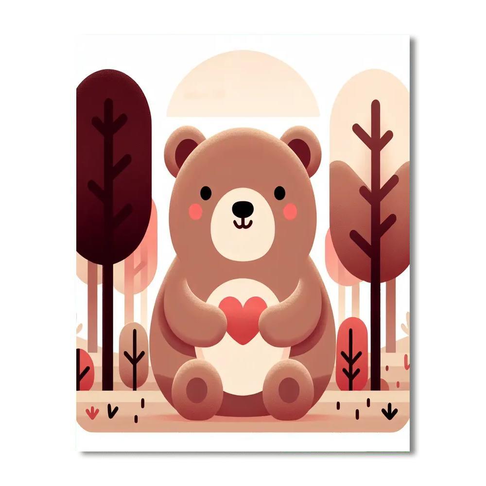 Caring Bear Cuddles Paint By Color