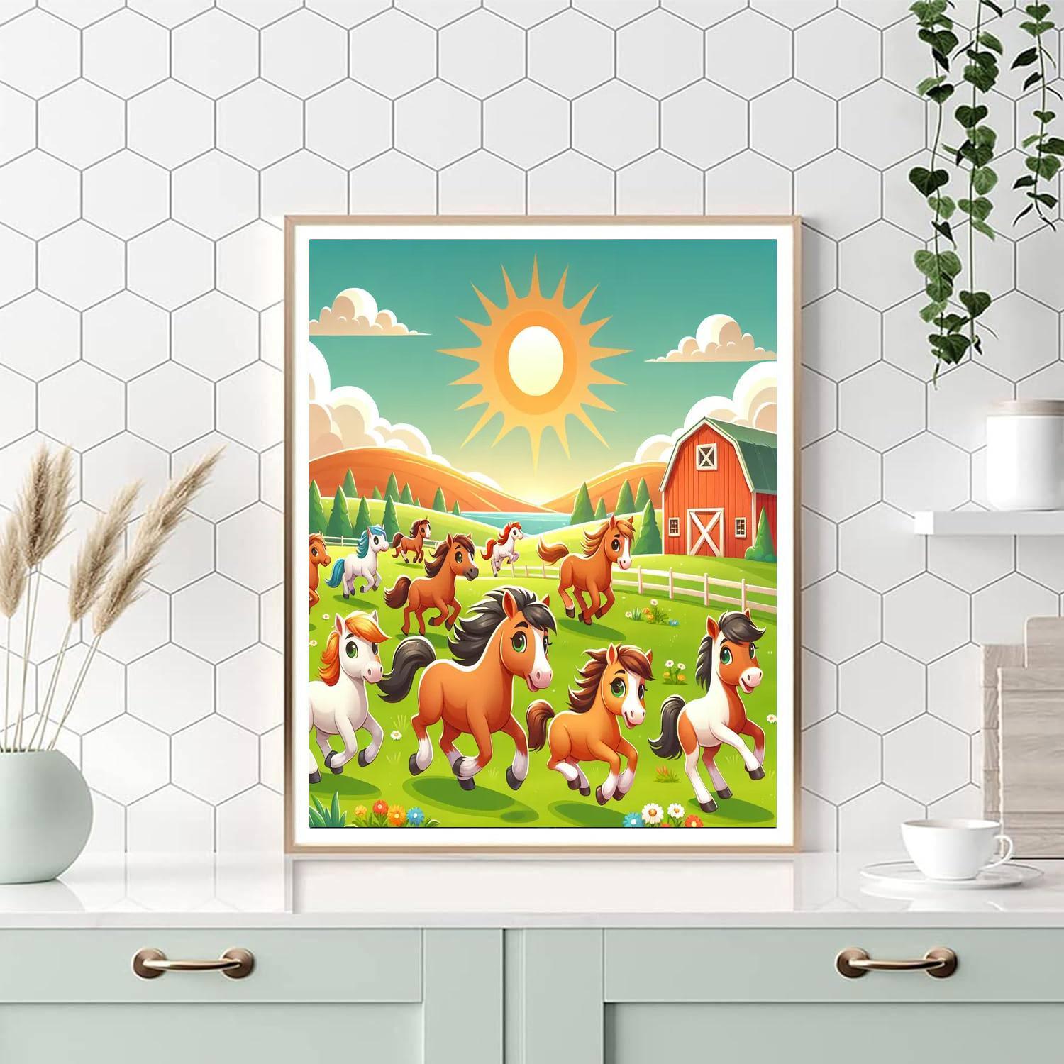 Giddy Up Horse Ranch Paint By Number