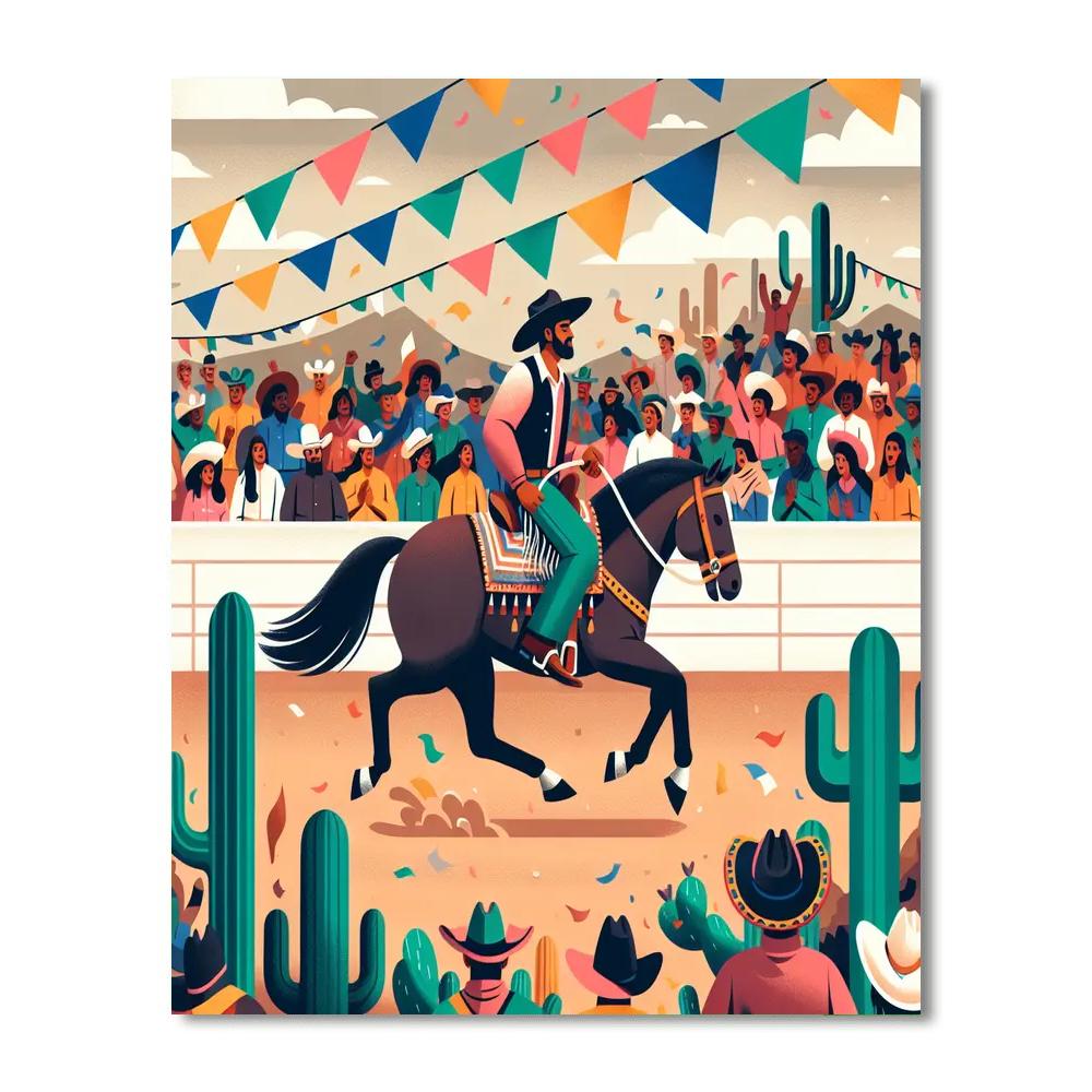 Wild West Rodeo Show Painting Number Kit