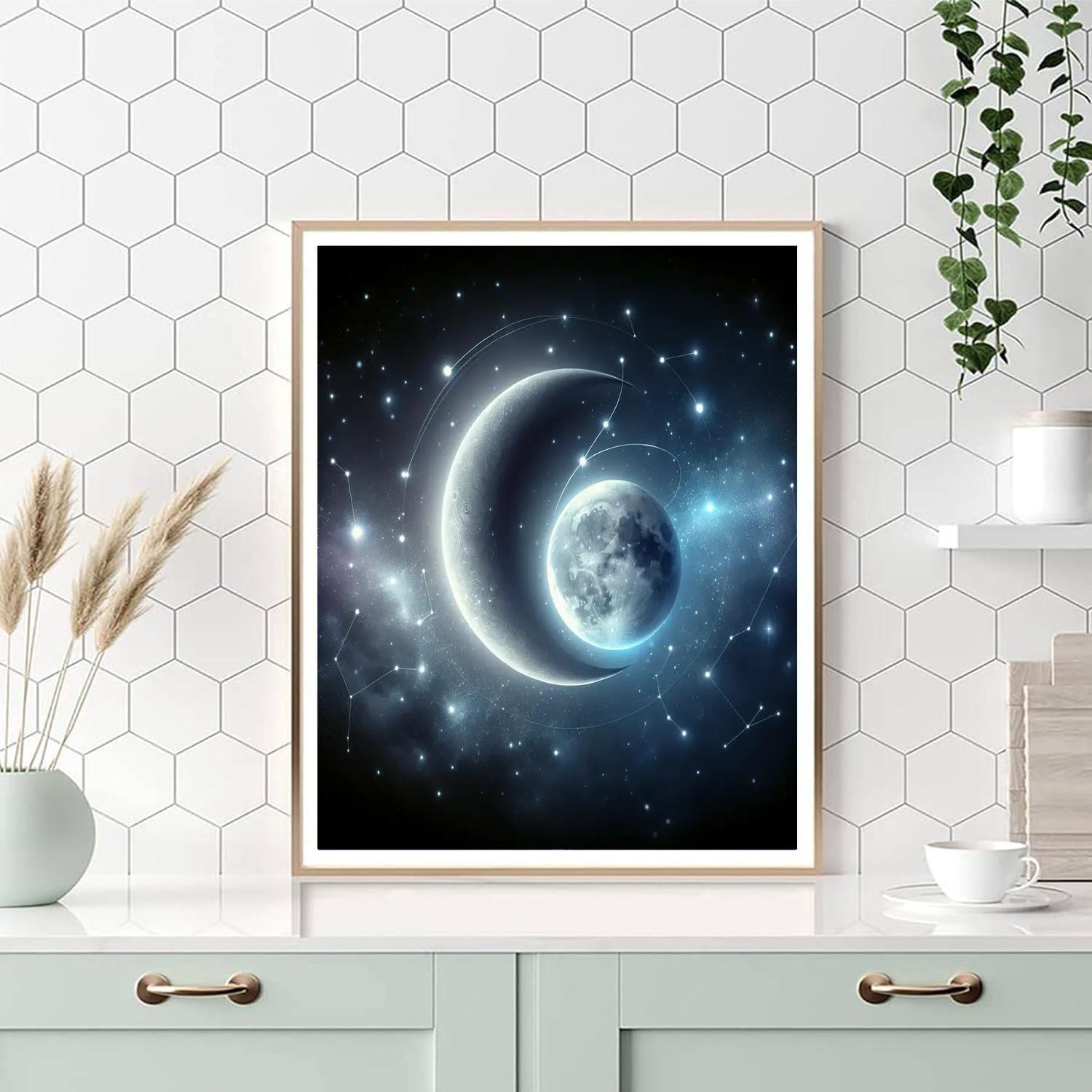 Mystical Lunar Phases Painting Number Kit