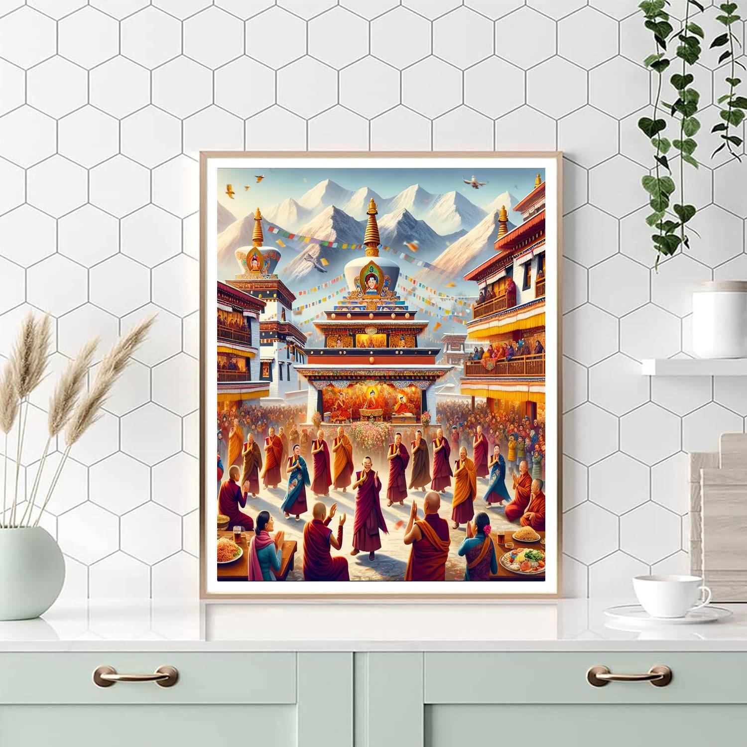 Losar Festival - Dharamshala Number Painting