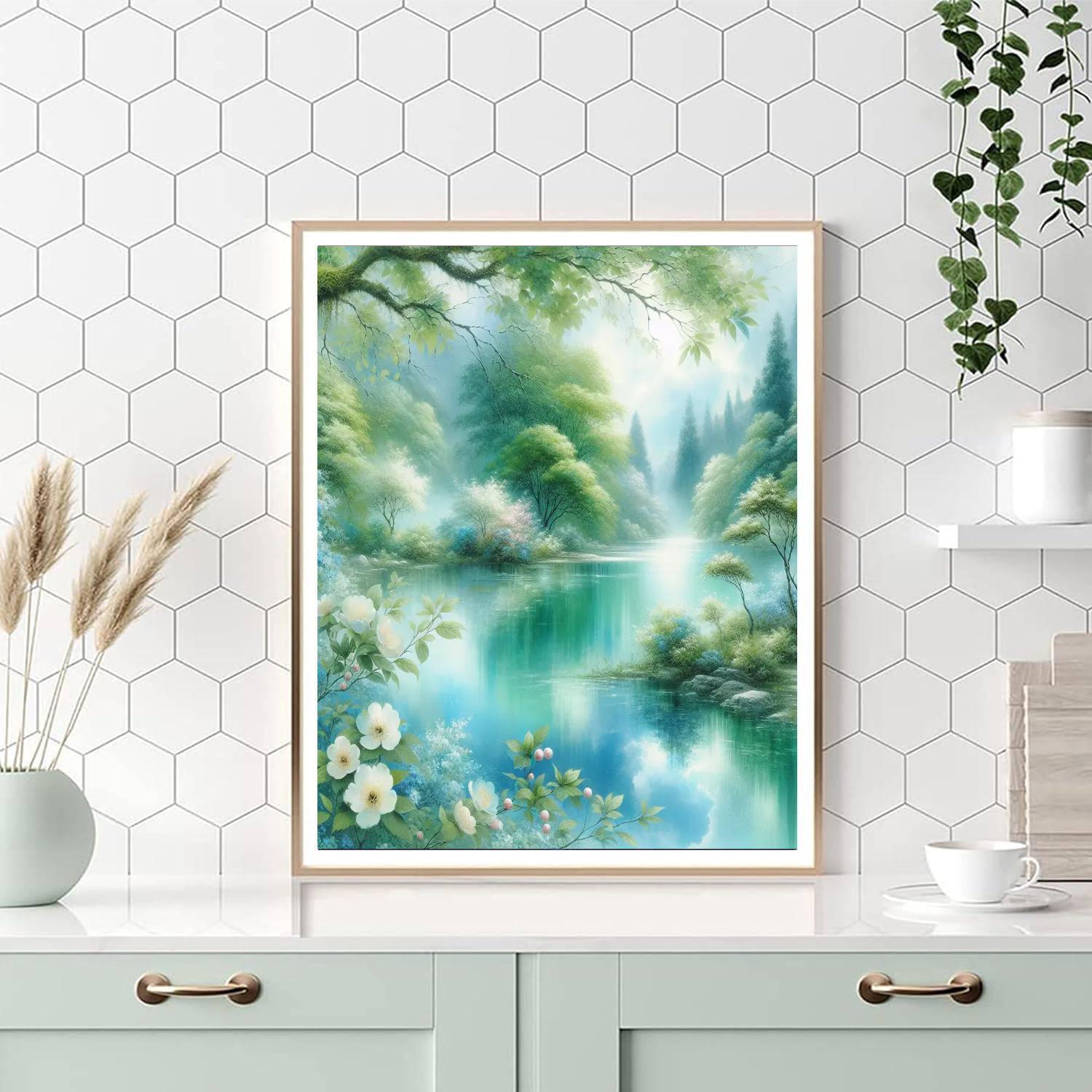 Dreamy Enchanted Lake Painting Number Kit