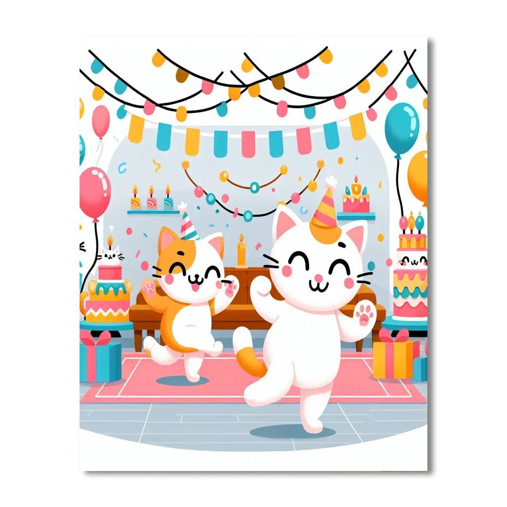 Festive Feline Fiesta Numbered Painting Kits