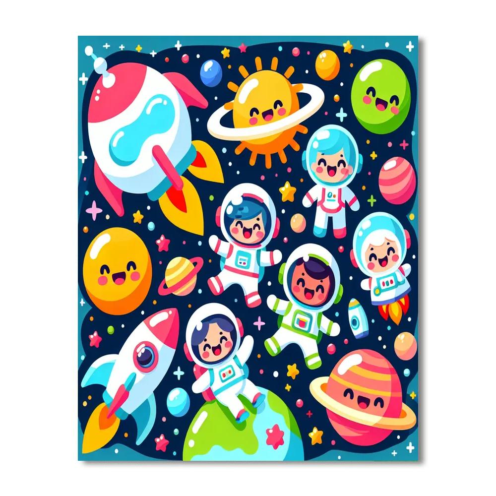 Exploring Space Adventures Painting Number Kit
