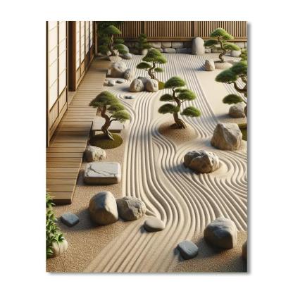 Serenity Of A Zen Garden Numbered Painting Kits
