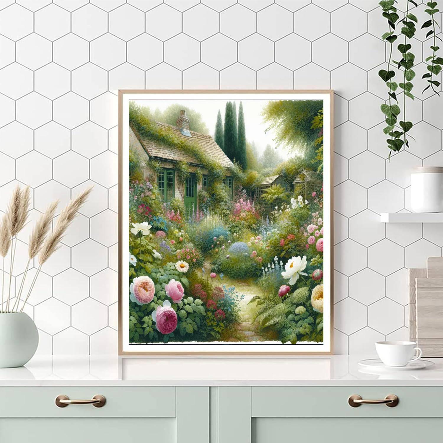 Peaceful Cottage Garden Painting By Numbers Kit