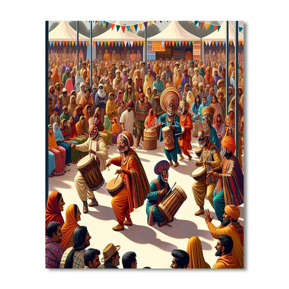 Festima Mask Festival - Burkina Faso Painting By Numbers Kit