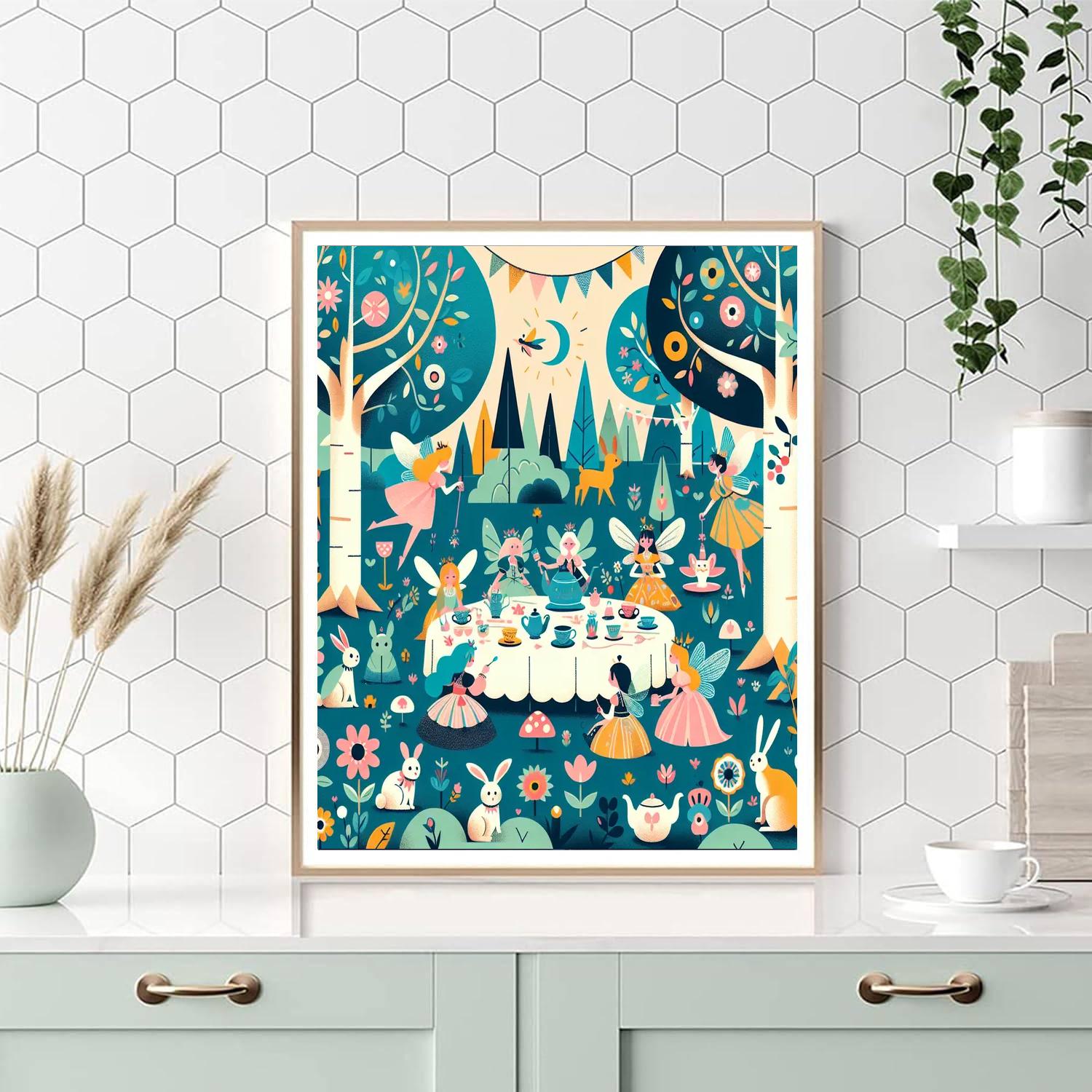 Fantastic Fairy Tea Party Paint By Numbers Art