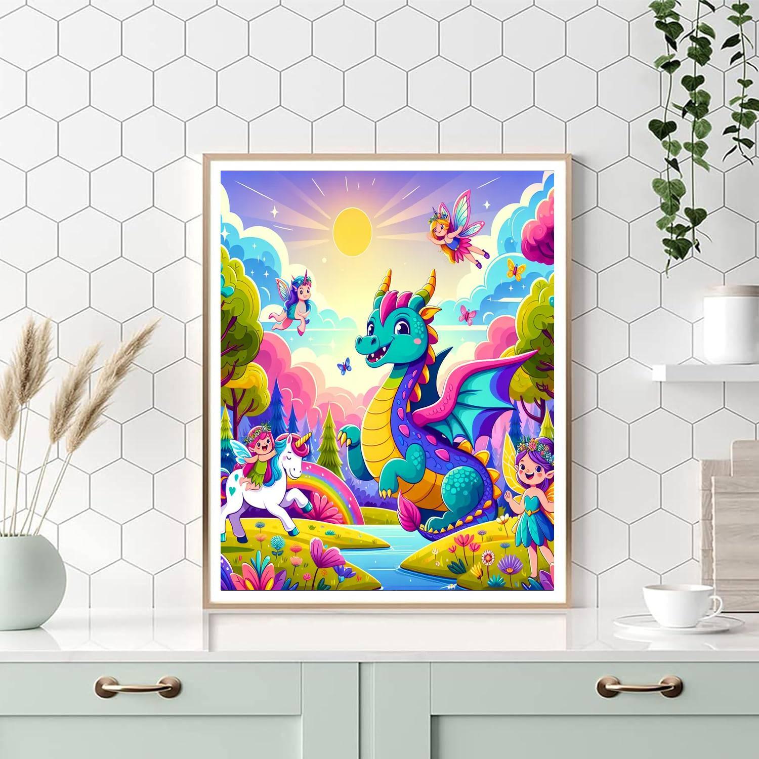 Fantasy Creatures Unite Paint By Numbers Art