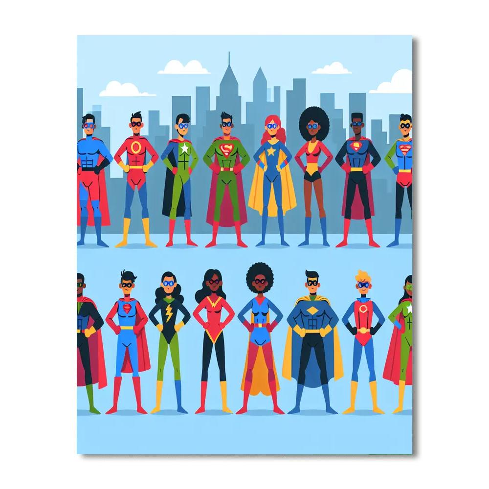 Superhero Squad Chronicles Paint By Numbers Art