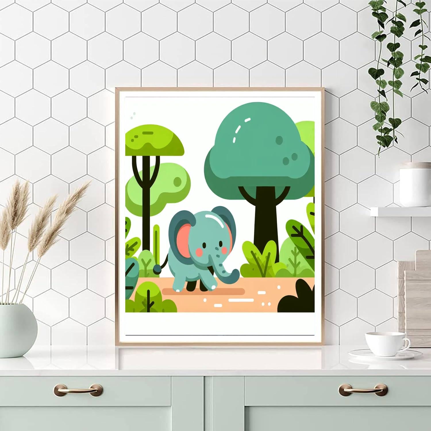 Exciting Elephant Escapade Painting Number Kit