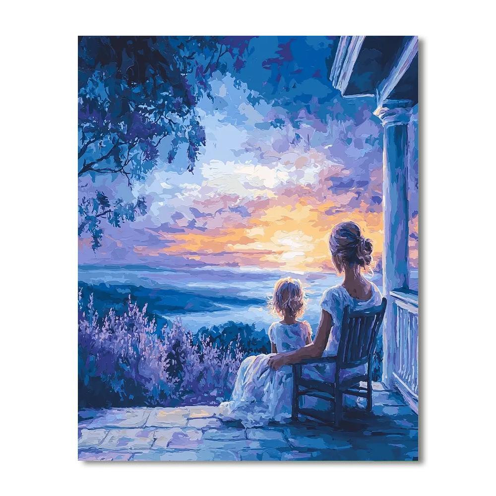 Mother And Child At Dusk Numbered Painting Kits