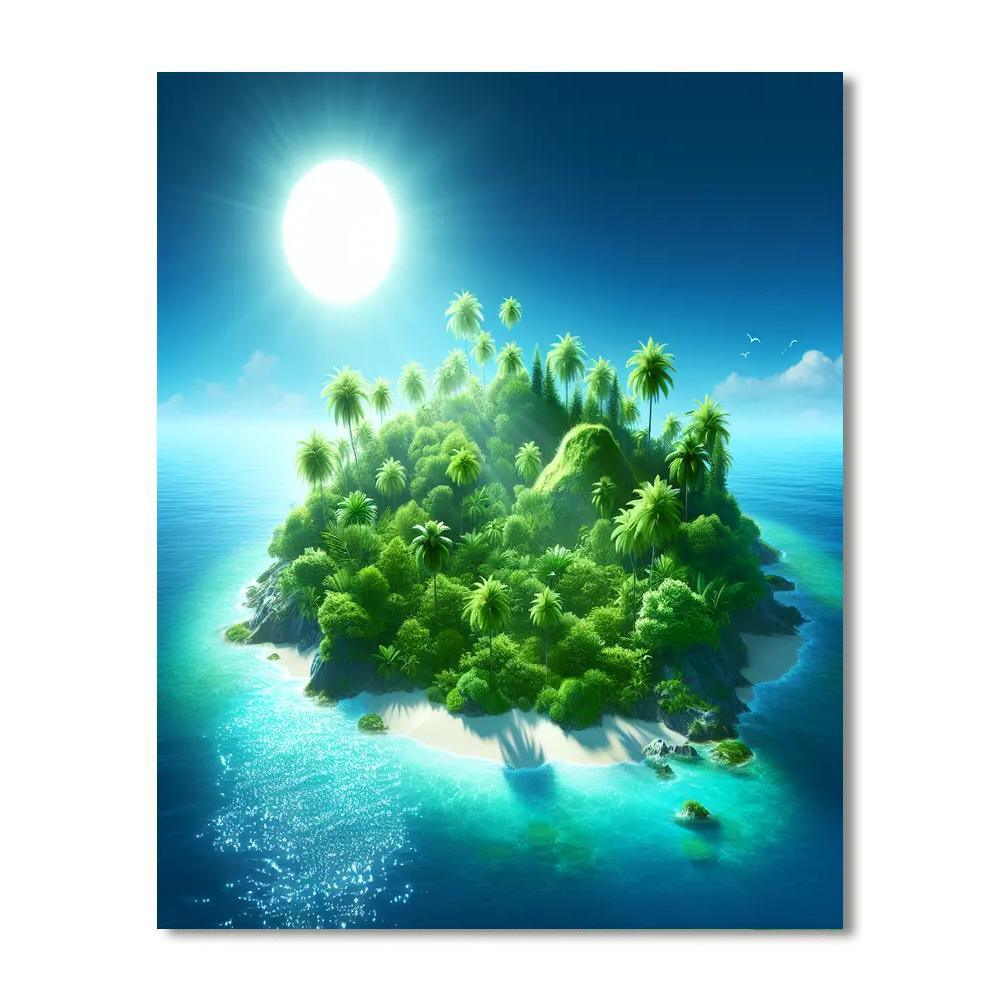 Exotic Island Oasis Paint By Number